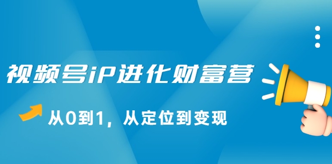 视频号iP进化财富营，从0到1，从定位到变现赚钱（价值1577元）-锦年学吧