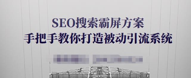 SEO搜索霸屏方案，手把手教你打造被动引流系统【视频课程】-锦年学吧