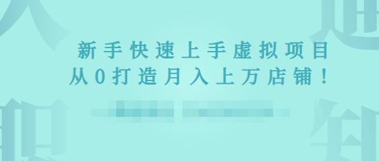 2022年虚拟项目实战指南，新手从0打造月入上万店铺-锦年学吧