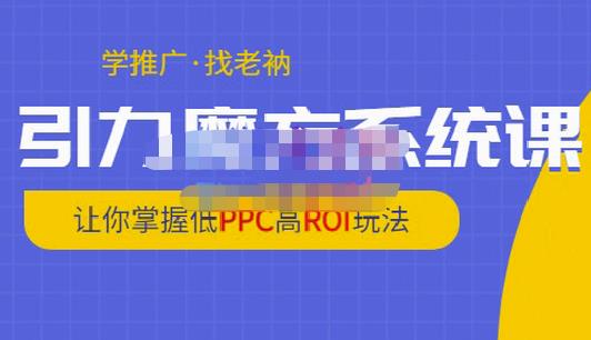 老衲·引力魔方系统课，让你掌握低PPC高ROI玩法，价值299元-锦年学吧