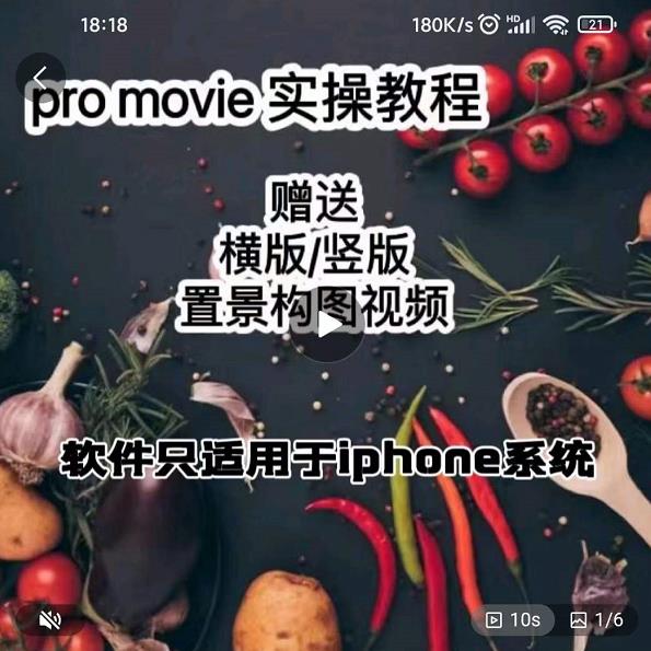 漆十二美食摄影，25​节promovie实操高手课节-锦年学吧