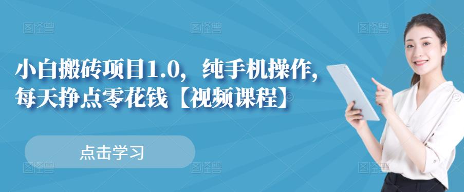 小白搬砖项目1.0，纯手机操作，每天兼职挣点零花钱-锦年学吧