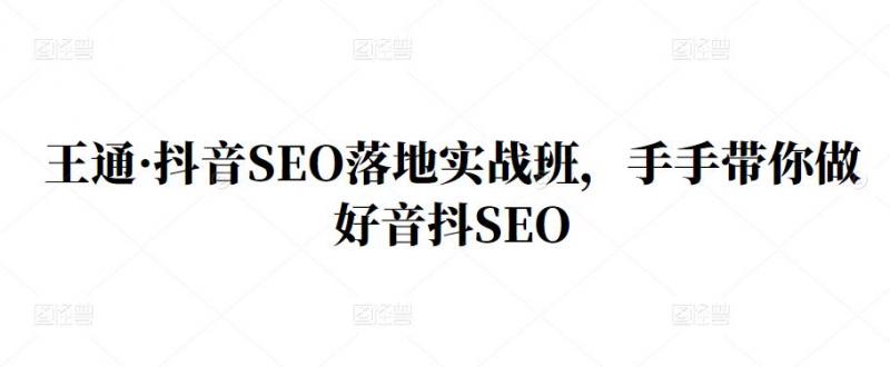 王通·抖音SEO落地实战班，手‬手带你做好音抖‬‬SEO-锦年学吧