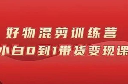 万三好物混剪训练营：小白0到1带货变现课-锦年学吧