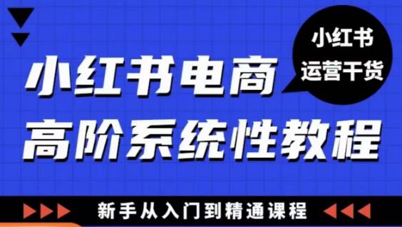 小红书电商高阶系统教程，新手从入门到精通系统课-锦年学吧