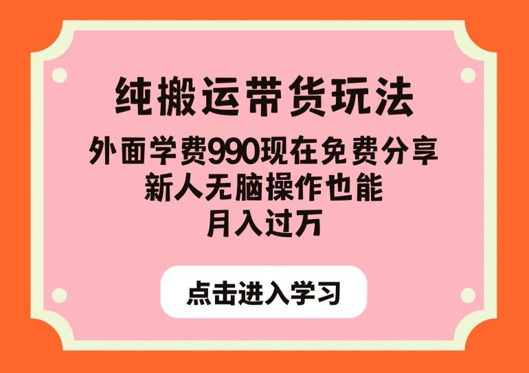 纯搬运带货玩法，外面学费990现在免费分享，新人无脑操作也能月入过万【揭秘】-锦年学吧