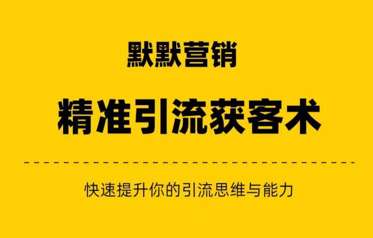 默默营销·精准引流+私域营销+逆袭赚钱（三件套）快速提升你的赚钱认知与营销思维-锦年学吧