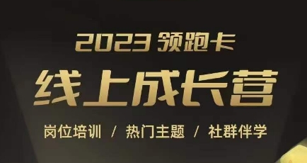 2023领跑卡线上成长营，淘宝运营各岗位培训，直通车、万相台、引力魔方、引流等，帮助突破成长瓶颈-锦年学吧