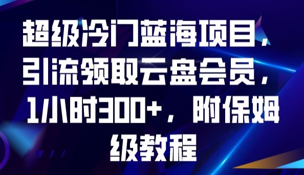 超级冷门蓝海项目，引流领取云盘会员，1小时300+，附保姆级教程-锦年学吧