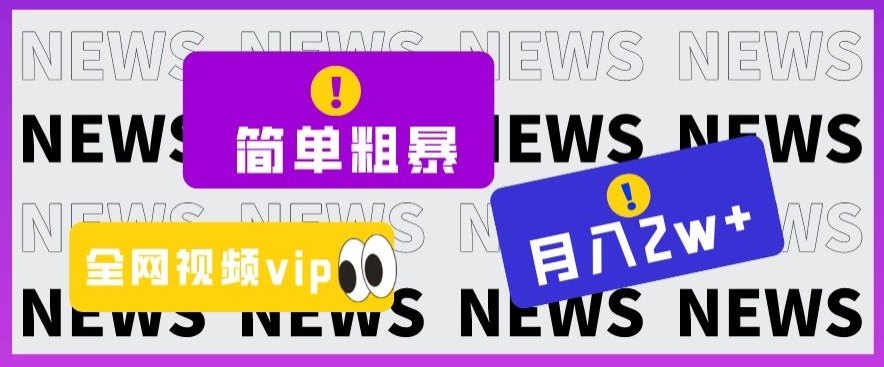 简单粗暴零成本，高回报，全网视频VIP掘金项目，月入2万＋【揭秘】-锦年学吧