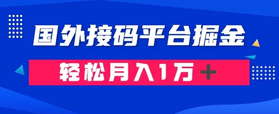 通过国外接码平台掘金：成本1.3，利润10＋，轻松月入1万＋【揭秘】-锦年学吧