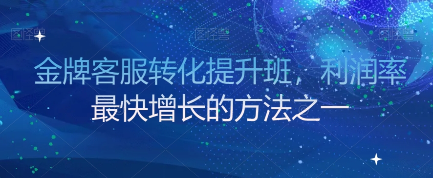 金牌客服转化提升班，利润率最快增长的方法之一-锦年学吧