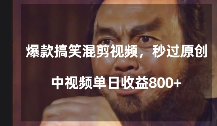 爆款搞笑混剪视频，百分百过原创，单日中视频播放收益800+【揭秘】-锦年学吧