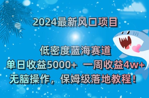 2024最新风口项目，低密度蓝海赛道，单日收益5000+，一周收益4w+！【揭秘】-锦年学吧