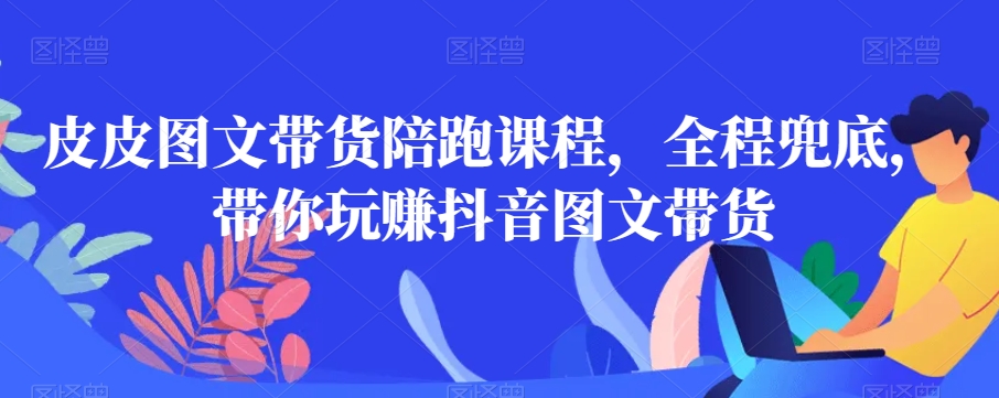 皮皮图文带货陪跑课程，全程兜底，带你玩赚抖音图文带货-锦年学吧