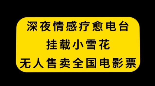 深夜情感疗愈电台，挂载小雪花，无人售卖全国电影票【揭秘】-锦年学吧