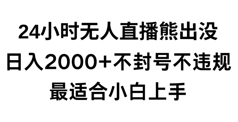 快手24小时无人直播熊出没，不封直播间，不违规，日入2000+，最适合小白上手，保姆式教学【揭秘】-锦年学吧