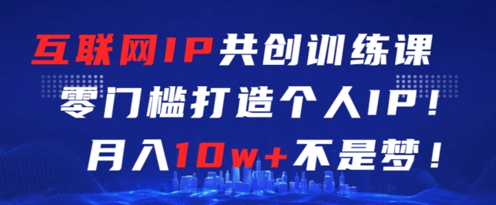 互联网IP共创训练课，零门槛零基础打造个人IP，月入10w+不是梦【揭秘】-锦年学吧