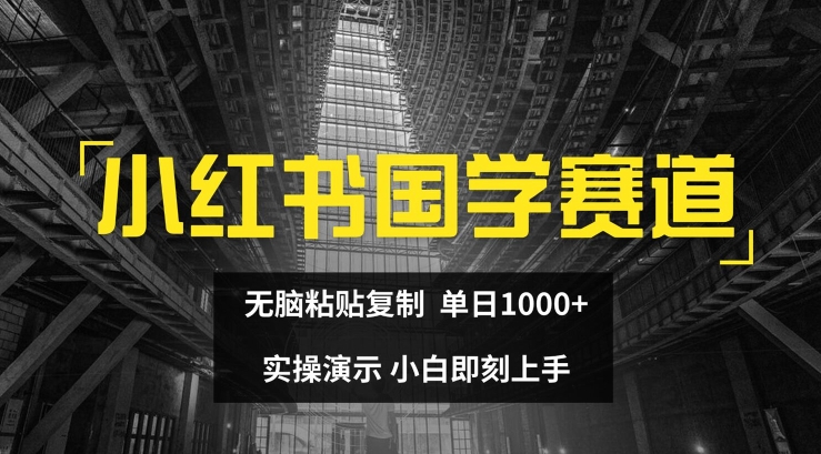 小红书国学赛道，无脑粘贴复制，单日1K，实操演示，小白即刻上手【揭秘】-锦年学吧