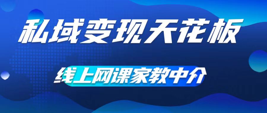 私域变现天花板，网课家教中介，只做渠道和流量，让大学生给你打工，0成本实现月入五位数【揭秘】-锦年学吧