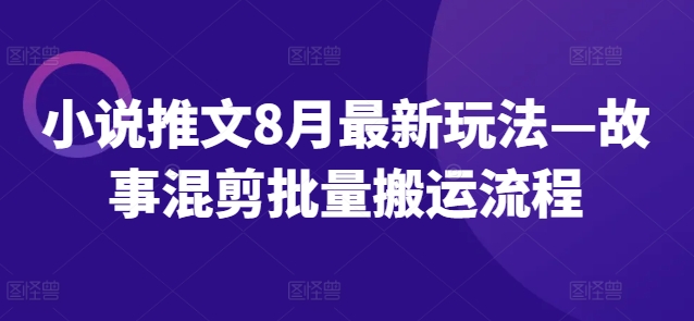 小说推文8月最新玩法—故事混剪批量搬运流程-锦年学吧