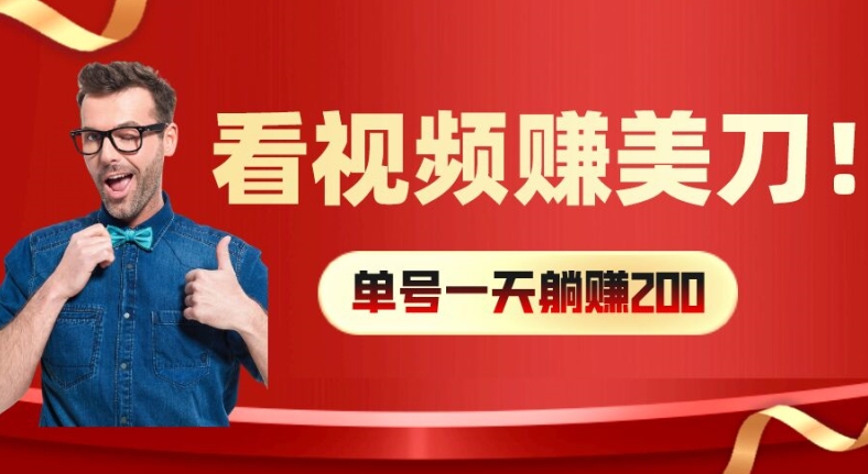 看视频赚美刀：每小时40+，多号矩阵可放大收益【揭秘】-锦年学吧