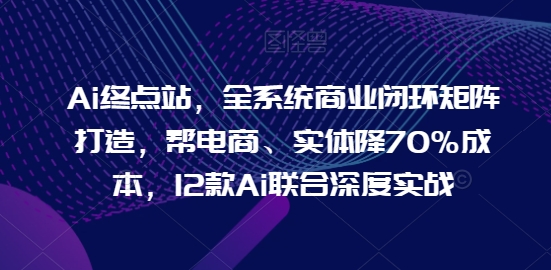 Ai终点站，全系统商业闭环矩阵打造，帮电商、实体降70%成本，12款Ai联合深度实战【0906更新】-锦年学吧