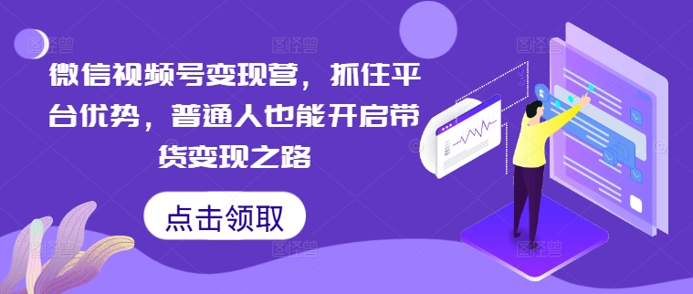 微信视频号变现营，抓住平台优势，普通人也能开启带货变现之路-锦年学吧