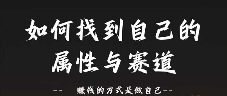 赛道和属性2.0：如何找到自己的属性与赛道，赚钱的方式是做自己-锦年学吧