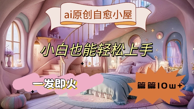 ai原创治愈小屋，小白也能轻松上手，一发即火，篇篇10w+【揭秘】-锦年学吧