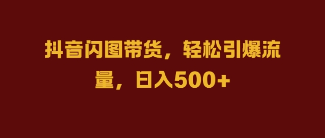 抖音闪图带货，轻松引爆流量，日入几张【揭秘】-锦年学吧