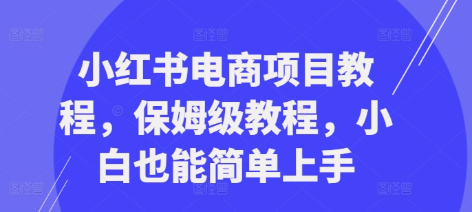 小红书电商项目教程，保姆级教程，小白也能简单上手-锦年学吧