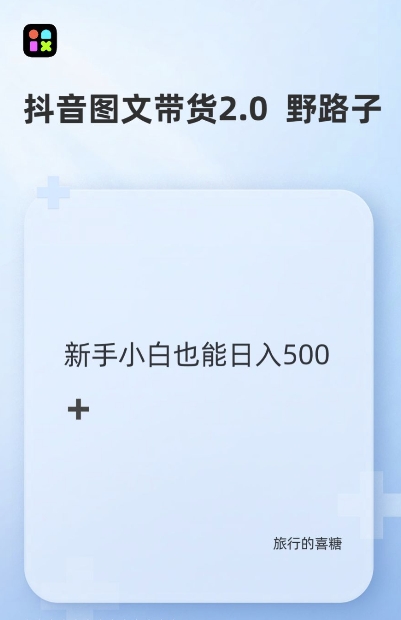 抖音图文带货野路子2.0玩法，暴力起号，单日收益多张，小白也可轻松上手【揭秘】-锦年学吧