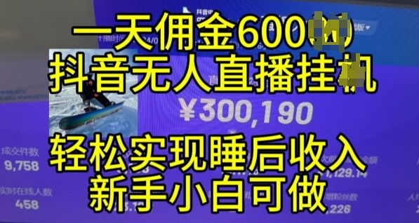 2024年11月抖音无人直播带货挂JI，小白的梦想之路，全天24小时收益不间断实现真正管道收益【揭秘】-锦年学吧