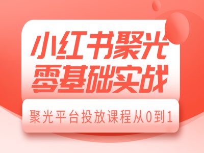 小红书聚光零基础实战，聚光平台投放课程从0到1-锦年学吧