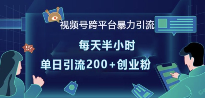 视频号跨平台暴力引流，每天半小时，单日引流200+精准创业粉-锦年学吧